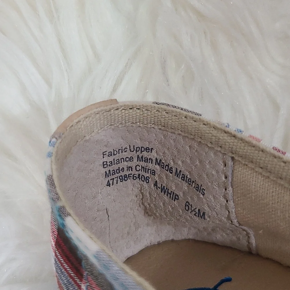 Franco Sarto Womens Espadrille Plaid Canvas Fabric Size ‎ 6.5 M